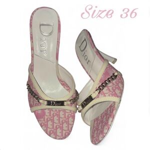 Dior Pink monogram blossom kitten Heels